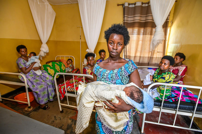 Woman holding baby