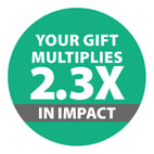 Your gift multiplies 2.3X in impact