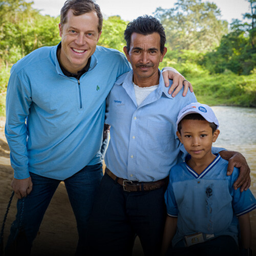 man with two kids