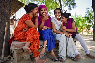 Indian girls smiling